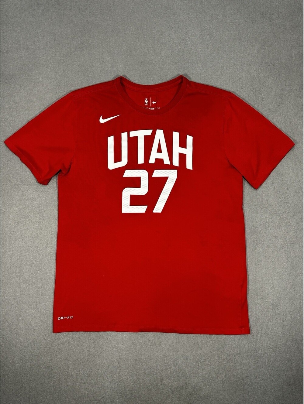 Nike Utah Jazz Rudy Gobert #27 Dri-Fit T Shirt Red Men’s Large NBA